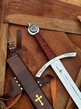 Load image into Gallery viewer, Templar Crusader Sword | Christus Vincit Inscription | Hand-Forged Medieval Replica
