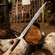 Cargar imagen en el visor de la galería, Custom Hand Forged Damascus Steel Viking Sword - Arham Cutlery
