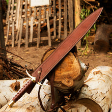 Cargar imagen en el visor de la galería, Custom Hand Forged Damascus Steel Viking Sword - Arham Cutlery
