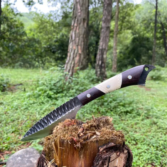 Black Cobra Bowie Knife with Ferro Rod in Small Knife, Handmade Hunting Knife, 5160 Carbon Steel Sharp Blade | Arham Cutlery - Arham Cutlery