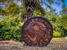 Cargar imagen en el visor de la galería, Medieval Viking Shield, Ravens Carved Shield, Cosplay Shield, Viking Gift, Viking Wall Decor, Viking Round Shield, Birthday &amp; Christmas Gift | Arham Cutlery
