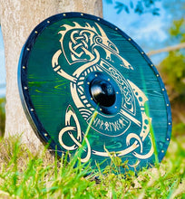 Cargar imagen en el visor de la galería, Medieval / Viking Shield, Uhtred Last Kingdom Authentic Shield, Viking Wall Art, Viking Round Shield ,Cosplay Shield , Birthday &amp; Anniversary Gift | Arham Cutlery
