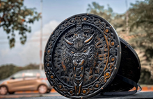 Load image into Gallery viewer, Custom Medieval / Norse Fenrir Shield, Viking Round Shield, Viking Wolf Shield Cosplay Shield, Viking Wall Decor, Birthday &amp; Anniversary Gift | Arham Cutlery
