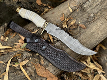 Load image into Gallery viewer, Handmade Hunter Knife Hand Forged Custom Bowie Knife With Leather Sheath 
