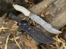 Load image into Gallery viewer, Handmade Hunter Knife Hand Forged Custom Bowie Knife With Leather Sheath 
