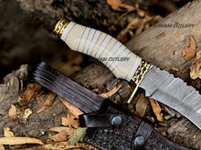 Load image into Gallery viewer, Handmade Hunter Knife Hand Forged Custom Bowie Knife With Leather Sheath 
