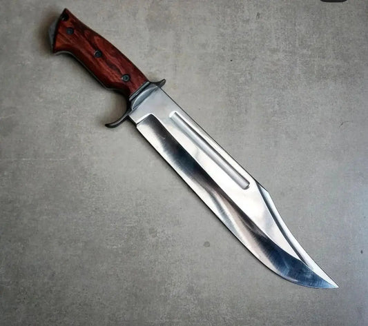 Custom Handmade Leatherneck Bowie Knife with Full Tang O1 Tool Steel Blade and Exotic Wood Handle - 15.5 Inches Arham Cutlery