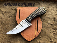 Lade das Bild in den Galerie-Viewer, Ferrier Rasp File Skinning Knife With Cross Draw Leather Sheath , Arham Cutlery
