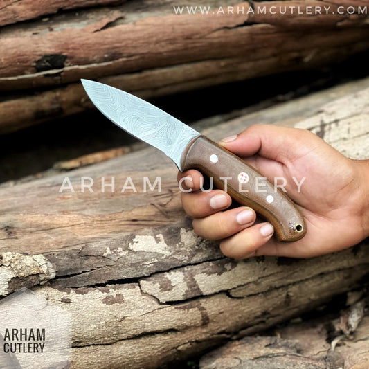 Vagabond Handmade Damascus Steel EDC Knife with Leather Sheath , Best For EDC Lover , Arham Cultery Arham Cutlery