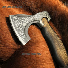 Load image into Gallery viewer, Custom Made Dragon Axe , Viking Axe
