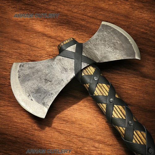The Warrior Hand Forged Double Head Viking Axe