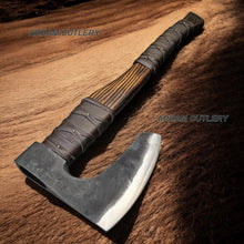 Lade das Bild in den Galerie-Viewer, The Freyja Hand Made Viking Axe With Leather Wrap
