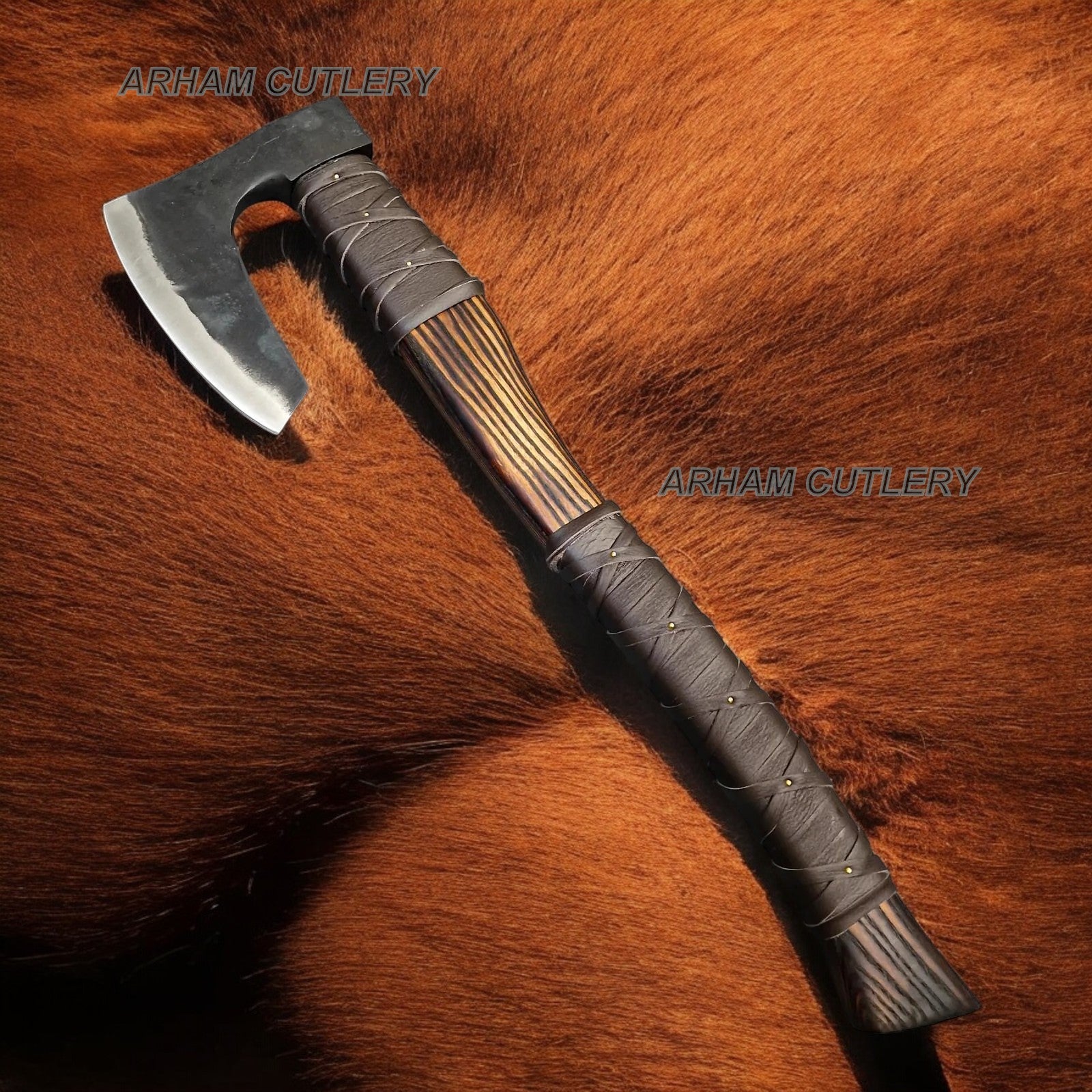The Freyja Hand Made Viking Axe With Leather Wrap