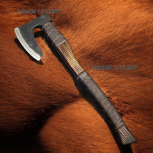 Lade das Bild in den Galerie-Viewer, The Freyja Hand Made Viking Axe With Leather Wrap
