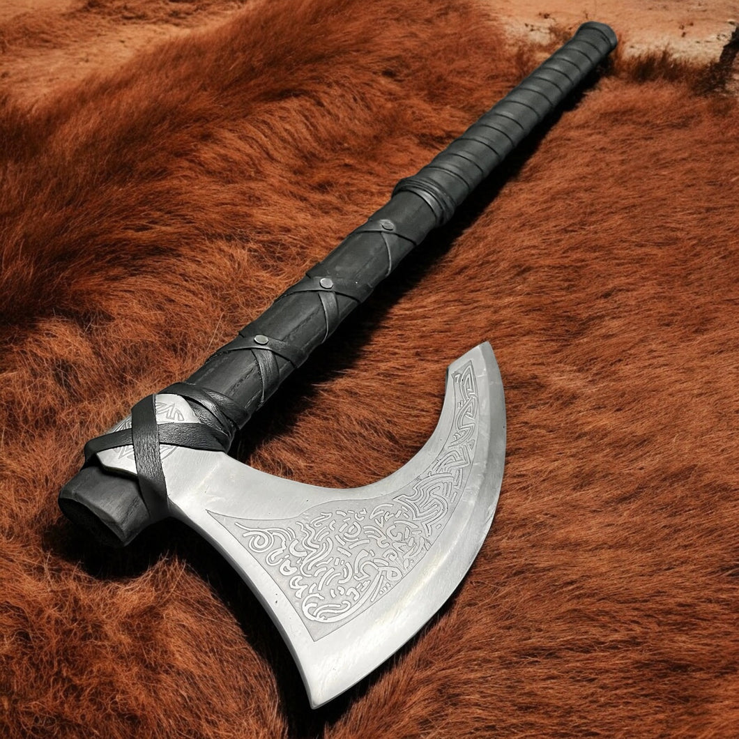 Black Celtic Bearded Axe Viking Axe