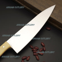 Lade das Bild in den Galerie-Viewer, Hand Made D2 Steel Razor Sharp Kitchen Knife Chef Knife With Leather Sheath
