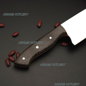 Best Kitchen Knife With Leather Sheath , Handmade Razor Sharp Chef Knife