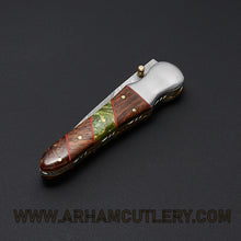 Cargar imagen en el visor de la galería, Handmade Damascus Folding Pocket Knife - Arham Cutlery
