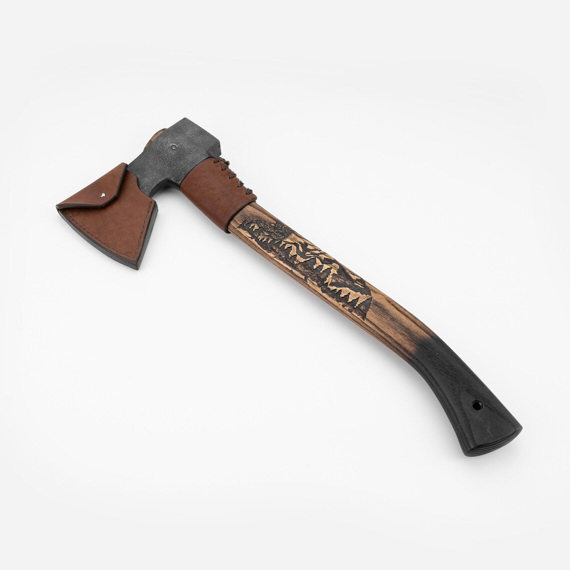 Arham Cutlery Trailmaster Forest Axe – Handmade Carbon Steel Hatchet with Leather Sheath Arham Cutlery