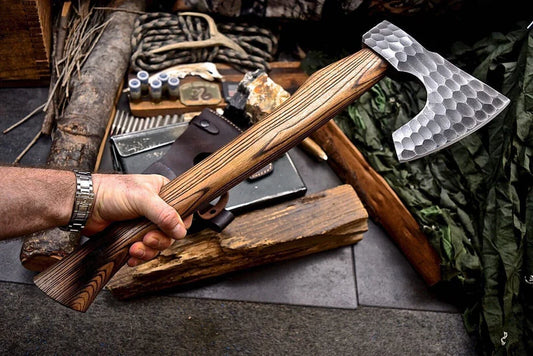 Custom Hand-Forged Norse Bearded Axe – 1095 Steel Camping & Survival Hatchet Arham Cutlery