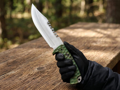 Custom Handmade Bowie Knife with Leather Sheath – Fixed Blade Collector Knife for Camping & Outdoor Use Arham Cutlery