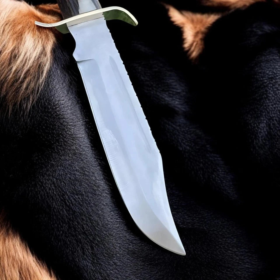 Handmade Carbon Steel Bowie Knife – Stag Antler Handle Hunting & Survival Blade | Arham Cutlery