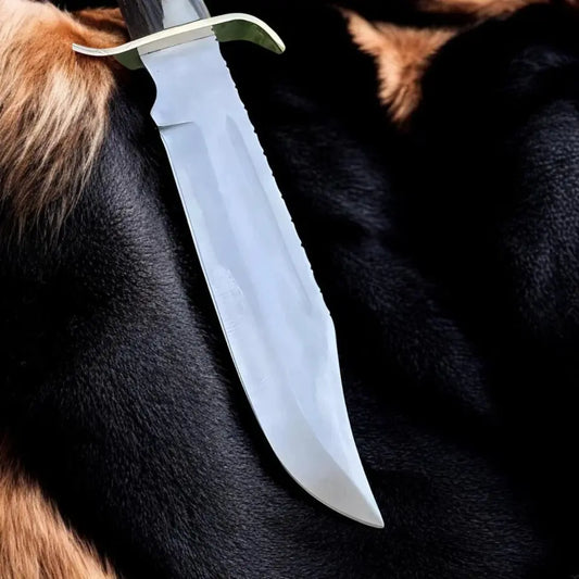 Handmade Carbon Steel Bowie Knife – Stag Antler Handle Hunting & Survival Blade | Arham Cutlery - Arham Cutlery