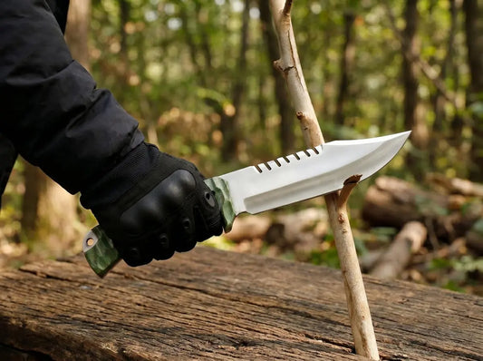 Custom Handmade Bowie Knife with Leather Sheath – Fixed Blade Collector Knife for Camping & Outdoor Use Arham Cutlery
