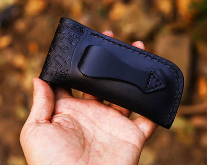 Hand-Engraved Brass Handle Folding Pocket Knife – D2 Steel Easy Lock EDC Knife | Arham Cutlery