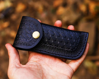 Hand-Engraved Brass Handle Folding Pocket Knife – D2 Steel Easy Lock EDC Knife | Arham Cutlery