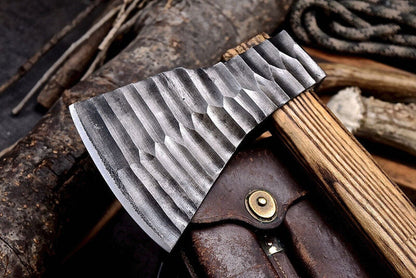 Custom Hand-Forged Viking Bearded Axe – 1095 Steel Long Axe with Ash Handle Arham Cutlery