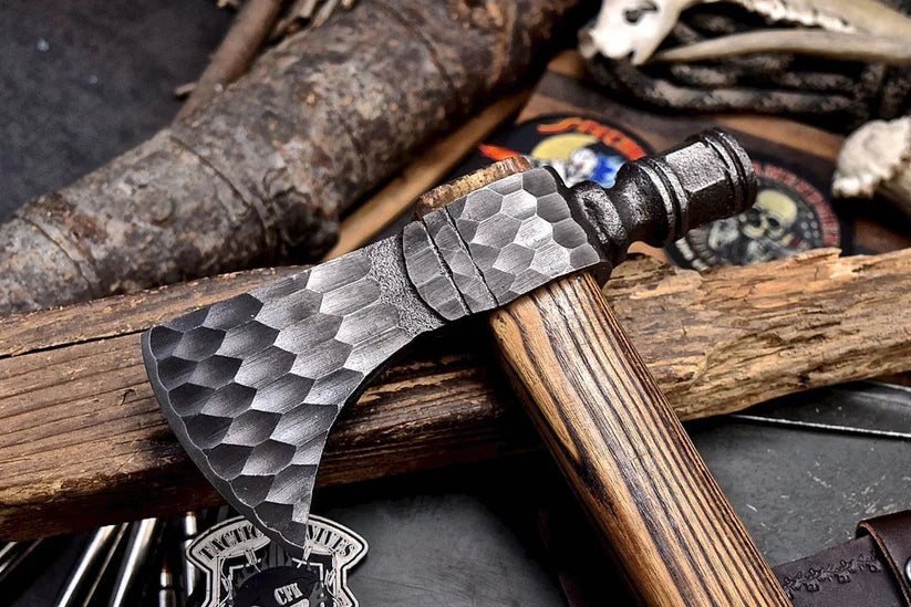 Custom Hand-Forged Viking Bearded Tomahawk – 1095 Steel Axe with Hammer Poll Arham Cutlery
