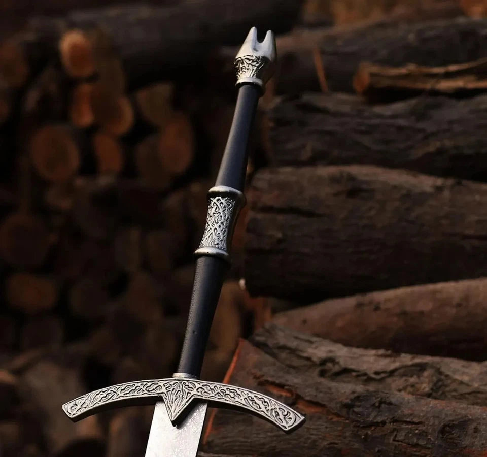 Hand-Forged Damascus Viking Long Sword – 38” Medieval Norse Sword with Scabbard | Arham Cutlery