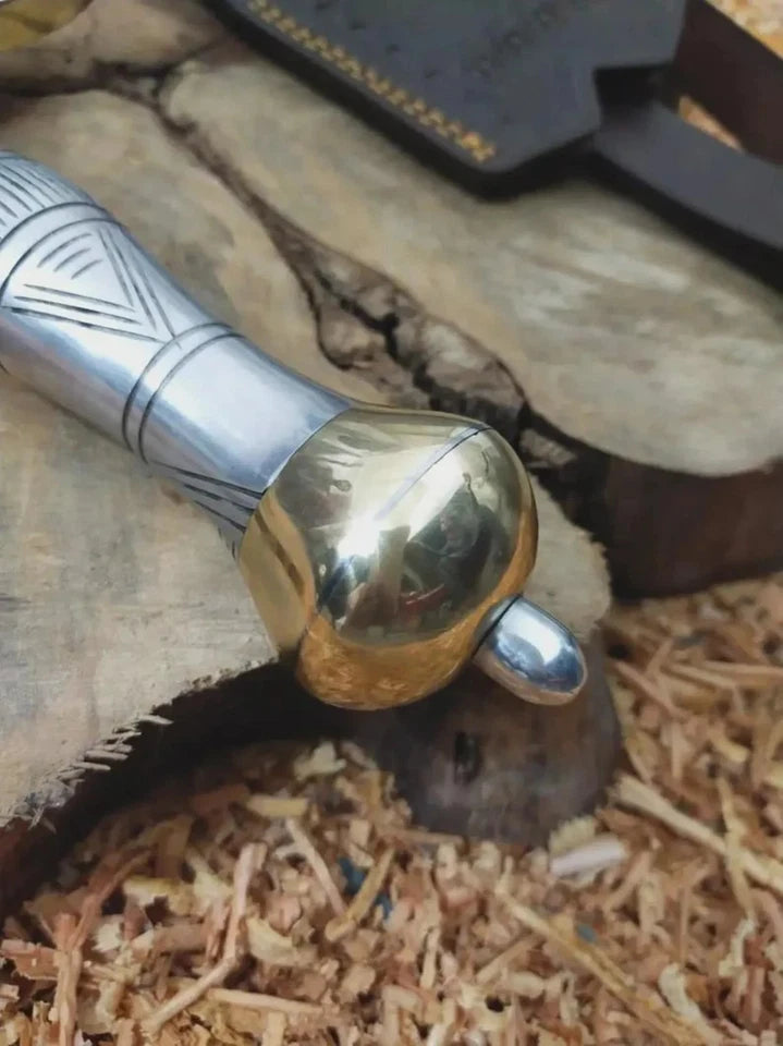 Handmade Carbon Steel Fantasy King Sword – Full-Length Display & Collector Sword with Leather Scabbard | Arham Cutlery