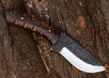 Handmade Carbon Steel Skinning Knife – Razor Sharp Hunting & Camping Knife with Leather Sheath | Arham Cutlery