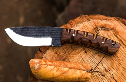 Handmade Carbon Steel Skinning Knife – Razor Sharp Hunting & Camping Knife with Leather Sheath | Arham Cutlery