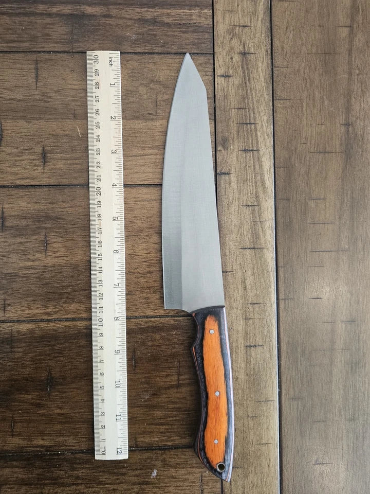 Handmade D2 Steel 5-Piece Chef Knife Set with Wood Handles & Leather Carry Bag | Arham Cutlery