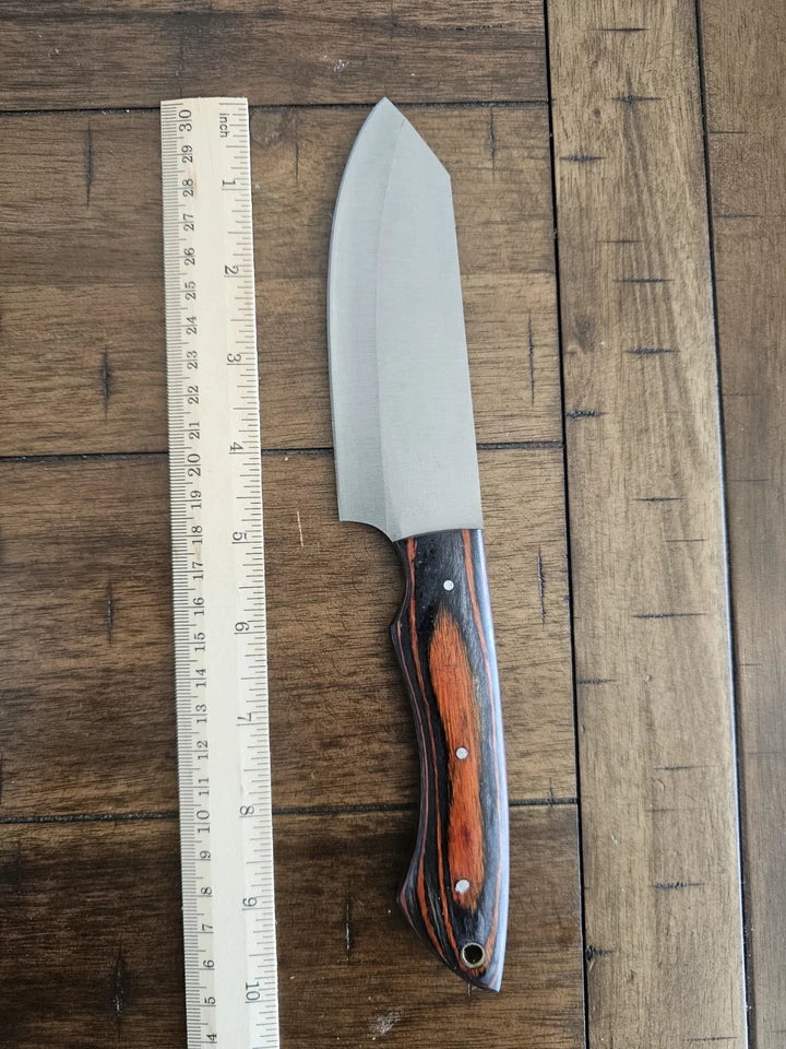 Handmade D2 Steel 5-Piece Chef Knife Set with Wood Handles & Leather Carry Bag | Arham Cutlery