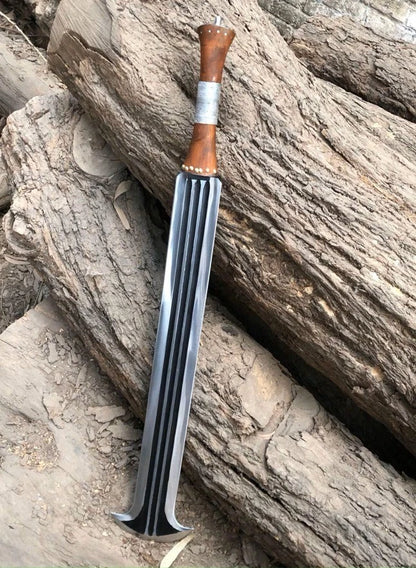 Arham Cutlery Custom Handmade D2 Steel Bowie Hunting Sword with Leather Sheath