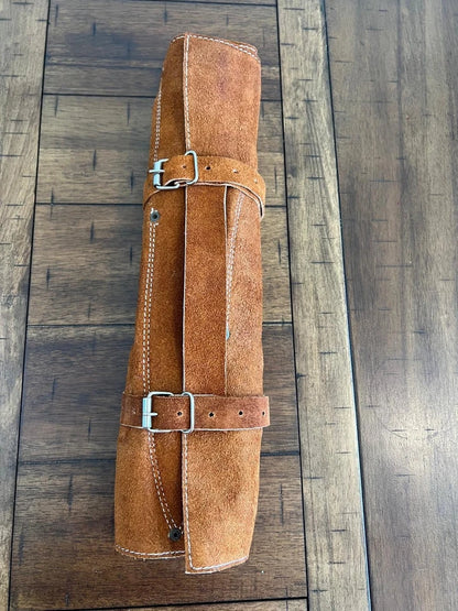 Handmade Hammered Steel 5-Piece Chef Knife Set with Wood Handles & Leather Carry Bag | Arham Cutlery