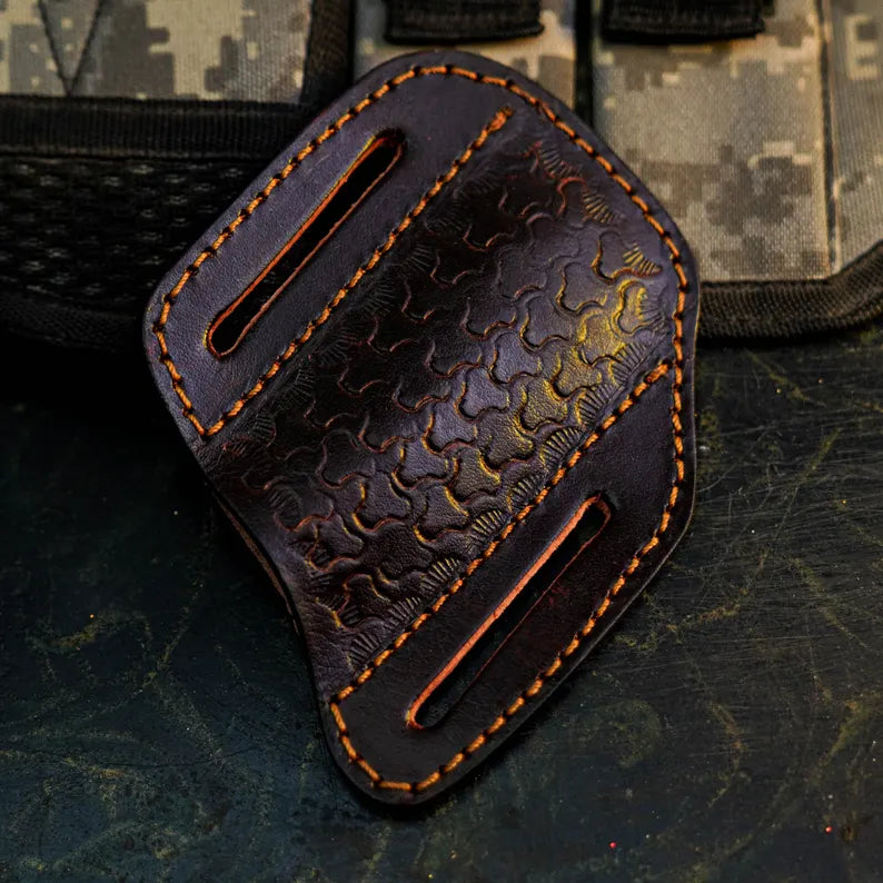 Artisan Damascus Pocket Folder with Colorful Resin Handle Arham Cutlery