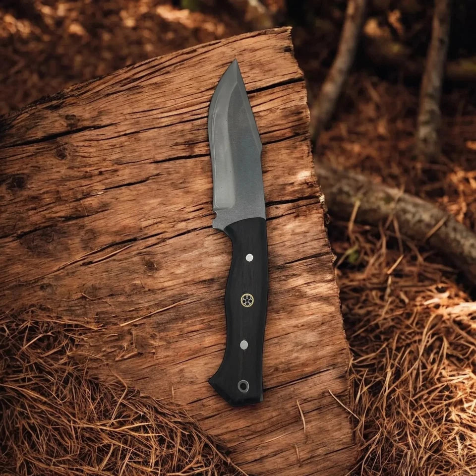 Handmade Tactical Bowie Knife – 4116 Stainless Steel Full Tang Blade with Walnut Handle & Leather Sheath | Arham Cutlery