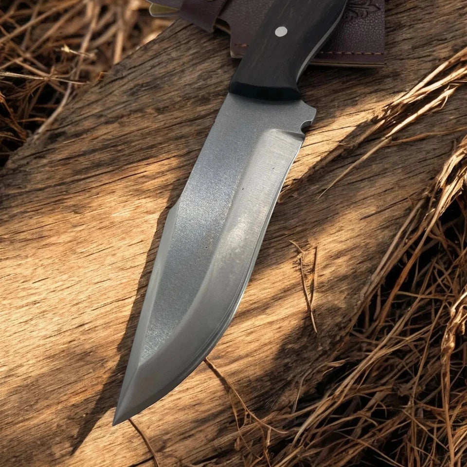 Handmade Tactical Bowie Knife – 4116 Stainless Steel Full Tang Blade with Walnut Handle & Leather Sheath | Arham Cutlery