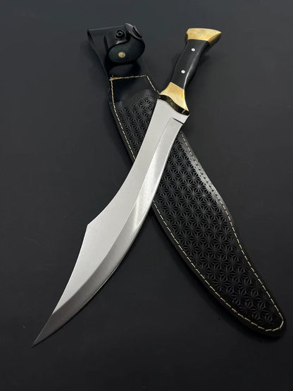 Arham Cutlery Handmade Tactical Hunting Machete – 15” Stainless Steel Survival Knife with Micarta Handle & Sheath