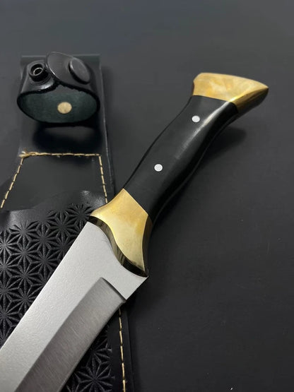 Arham Cutlery Handmade Tactical Hunting Machete – 15” Stainless Steel Survival Knife with Micarta Handle & Sheath