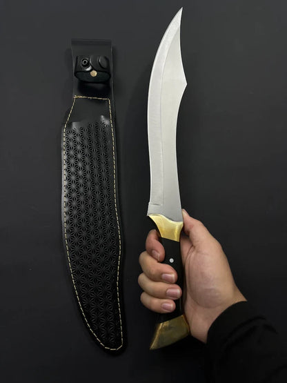 Arham Cutlery Handmade Tactical Hunting Machete – 15” Stainless Steel Survival Knife with Micarta Handle & Sheath