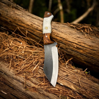 Handmade Tanto Bushcraft Knife – High Carbon Steel Full Tang Blade with Resin & Walnut Handle | Arham Cutlery