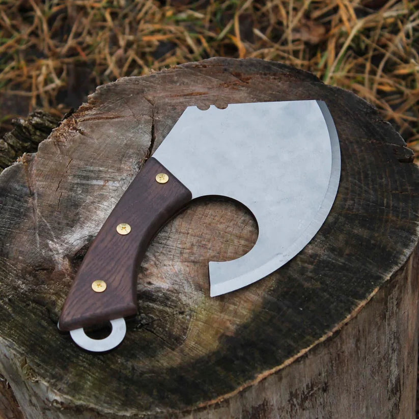Custom Hand Forged Kitchen Axe Cleaver – Stainless Steel Chef Chopping Knife with Wooden Handle Arham Cutlery