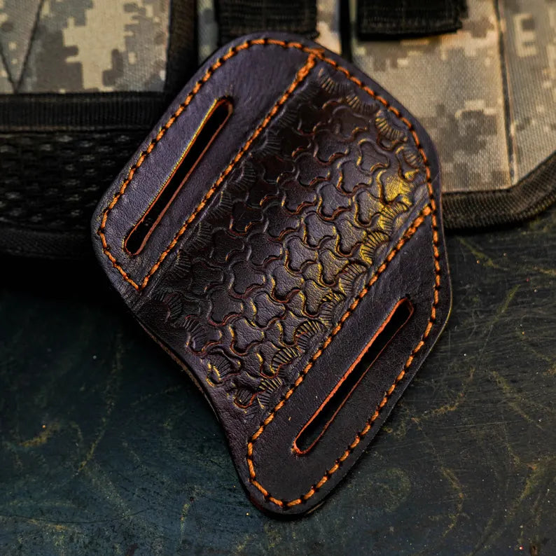 Handmade Damascus Pocket Knife with Artistic Wood Resin Handle Arham Cutlery