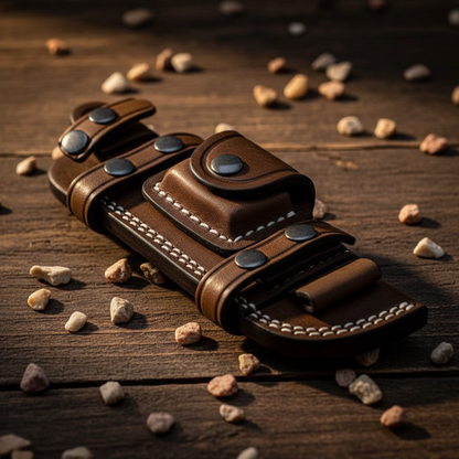 Damascus Tracker Knife with Micarta Handle & Leather Sheath Arham Cutlery
